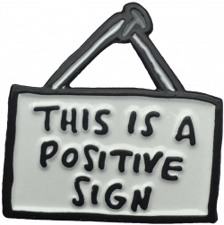 sticker pin positive sign positivity positivevibes text...