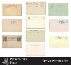 Printable Vintage Postcards Antique Postcards Old Clip Art Blank Postcard  Backs Instant Download PNG Clipart Graphics