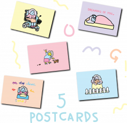 Postcards - 5x - Tuig Oma Tuig Oma