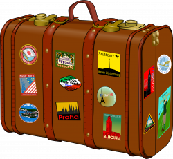 Suitcase with stickers by @frankes, Suitcase with travelling ...
