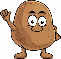 Cute Potato Mascot Waving | Clip Arts in 2019 | Cute potato ...