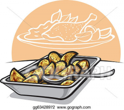 Vector Clipart - Roasted potatoes. Vector Illustration ...