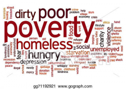 Clipart - Poverty word cloud. Stock Illustration gg71192921 ...
