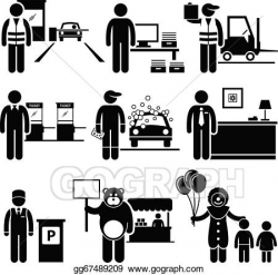 Vector Illustration - Poor low class jobs occupations. EPS ...