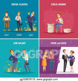 EPS Illustration - Poor and rich 2x2 design concept. Vector ...
