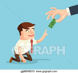 EPS Illustration - Boss giving small salary to worker ...