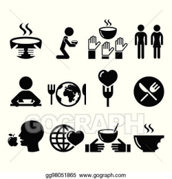 Vector Clipart - Hunger, starvation, poverty icons. Vector ...