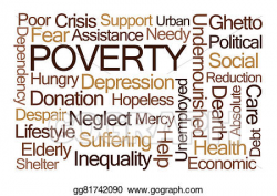 Clipart - Poverty word cloud. Stock Illustration gg81742090 ...