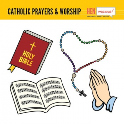 Catholic Prayers & Worship Clip Art Set