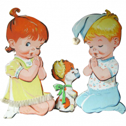 Vintage Praying Children and Dog Nursery Wall Hanging / Baby Decor ...