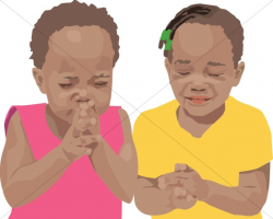 Two Children Praying | Prayer Clipart