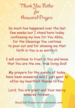 Thank You Father for Answered Prayers | Pinterest | Father, Prayer ...