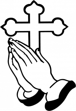 Praying Hands and Cross … | crafts | Praying hands clipart ...