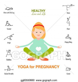 Vector Stock - Pregnant woman, happy mom concept, yoga for ...