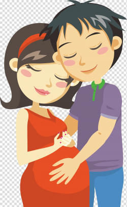 Man and woman illustration, Pregnancy Woman , Husband and ...