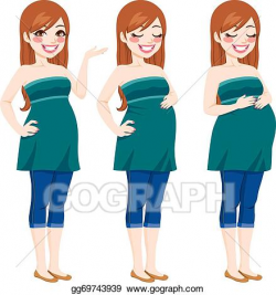 Vector Art - Happy pregnant woman. Clipart Drawing ...