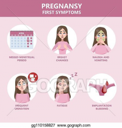 Vector Art - First symptoms of pregnancy. sickness and ...