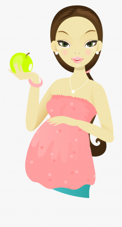 Pregnancy Cartoon Woman Holding - Pregnant Woman Clipart Png ...