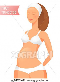 Vector Clipart - Pregnant women in first trimester of ...