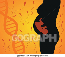 Stock Illustration - Side view of a pregnant woman with baby ...