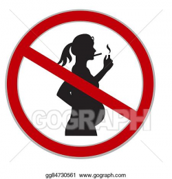 Vector Illustration - No smoking while pregnant sign. Stock ...