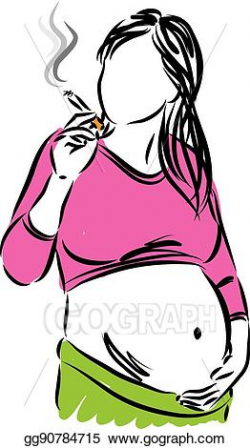 Vector Art - Pregnant woman smoking illustration. EPS ...