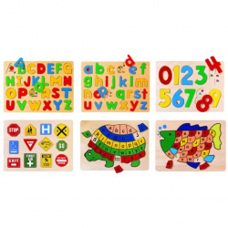 Preschool Puzzles - Letters, Numbers and Signs - Set of 6