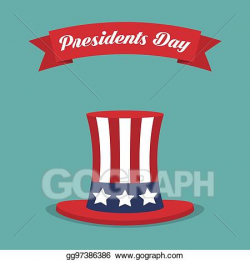 Vector Clipart - Presidents day. usa hat with red ribbon in ...