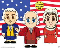 President John Adams Clipart Set with Thomas Jefferson and Abigail Adams
