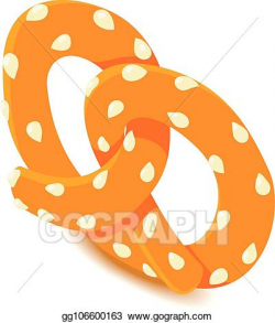 Vector Clipart - Fresh pretzel icon, isometric style. Vector ...