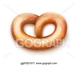 Vector Art - Single fresh pretzel. Clipart Drawing ...