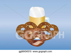 Clipart - Fresh beer and pretzel. Stock Illustration ...