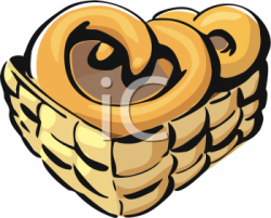 Clipart Picture Of A Basket Of Fresh Pretzels - foodclipart.com
