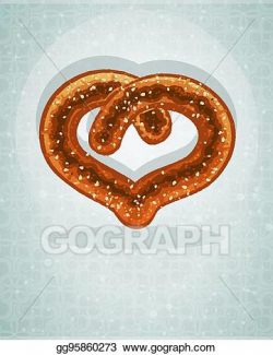 Vector Art - German heart shaped pretzel. Clipart Drawing ...