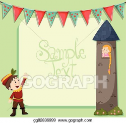Vector Art - Border design with prince and princess. Clipart ...