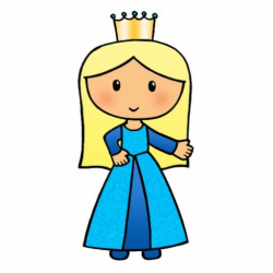 Cartoon Clip Art Cute Blonde Princess in Blue Standing Photo ...