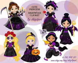 Cute Princess Halloween clipart instant download .Clipart ...