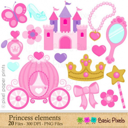 Princess Elements Clip Art - Pink Princess clipart ...