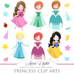 Fairytale Princess Clip art + Vector ~ Illustrations ~ Creative Market