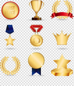 Gold award lot, Gold medal Trophy , Awards transparent ...