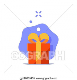 Vector Art - Present giveaway, surprising gift, red box ...