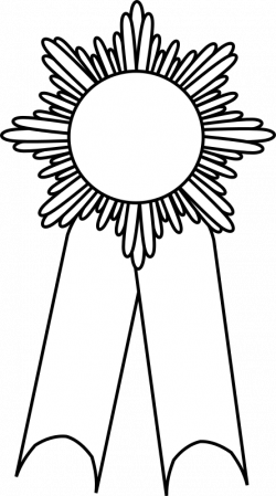 Clipart - Black and white prize ribbon