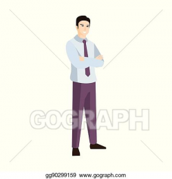 Vector Art - Man in shirt and black tie part of the ...