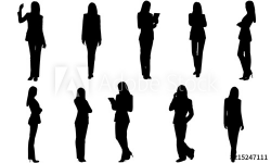 Business Woman Silhouette | Corporate Female in Suit Vector ...