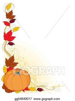 Stock Illustrations - Pumpkin autumn border. Stock Clipart ...