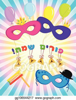 EPS Vector - Jewish holiday of purim. Stock Clipart ...