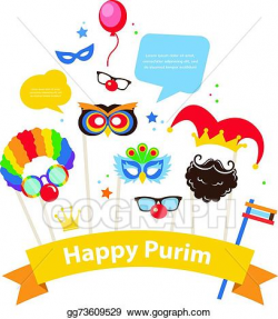 Vector Illustration - Design for jewish holiday purim with ...