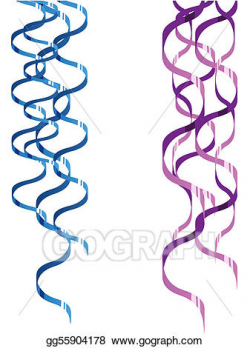 Vector Stock - Blue and purple streamer. Clipart ...
