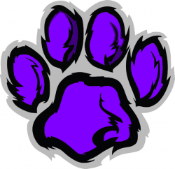 Purple Wildcat Paw Print Clip Art free image