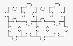 Blank Puzzle Piece Clipart Kid - Puzzle Clipart Black And ...